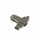 USB 2.0- флешка на 16 Гб поворотный механизм 2 в 1, c дополнительным разъемом Type-C с одноцветным металлическим клипом, серебристый USB 2.0- флешка на 16 Гб поворотный механизм 2 в 1, c дополнительным разъемом Type-C с одноцветным металлическим клипом, серебристый
