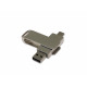 USB 3.0- флешка на 16 Гб поворотный механизм 2 в 1, c дополнительным разъемом Type-C с одноцветным металлическим клипом, серый USB 3.0- флешка на 16 Гб поворотный механизм 2 в 1, c дополнительным разъемом Type-C с одноцветным металлическим клипом, серый