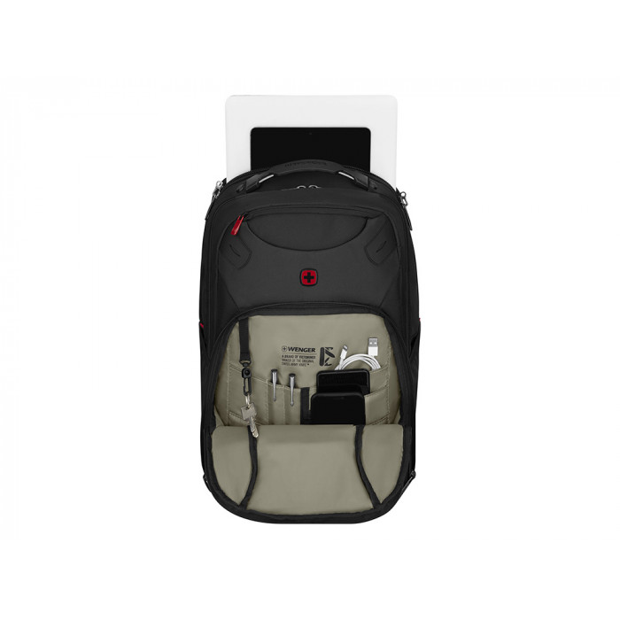Рюкзак WENGER Cosmic 17, чёрный, переработанный ПЭТ/ПВХ/полиэстер, 34 x 23 x 49 см, 30 л