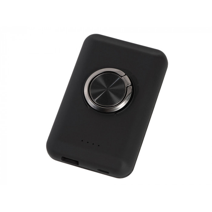 Магнитный беспроводной внешний аккумулятор MagnetIQ, 5000 mah, 10 W, черный (Р)