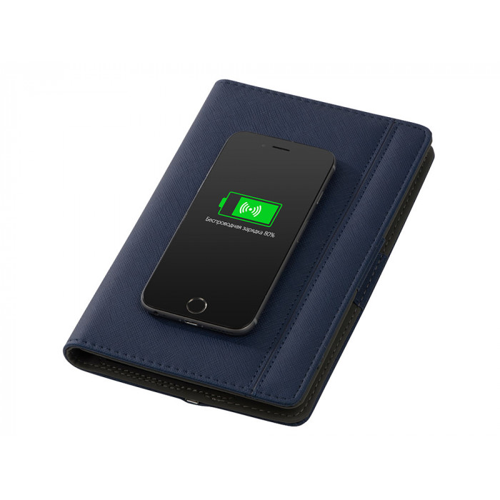 Органайзер с функцией беспроводной зарядки Manner, 5000 mah, темно-синий (Р)