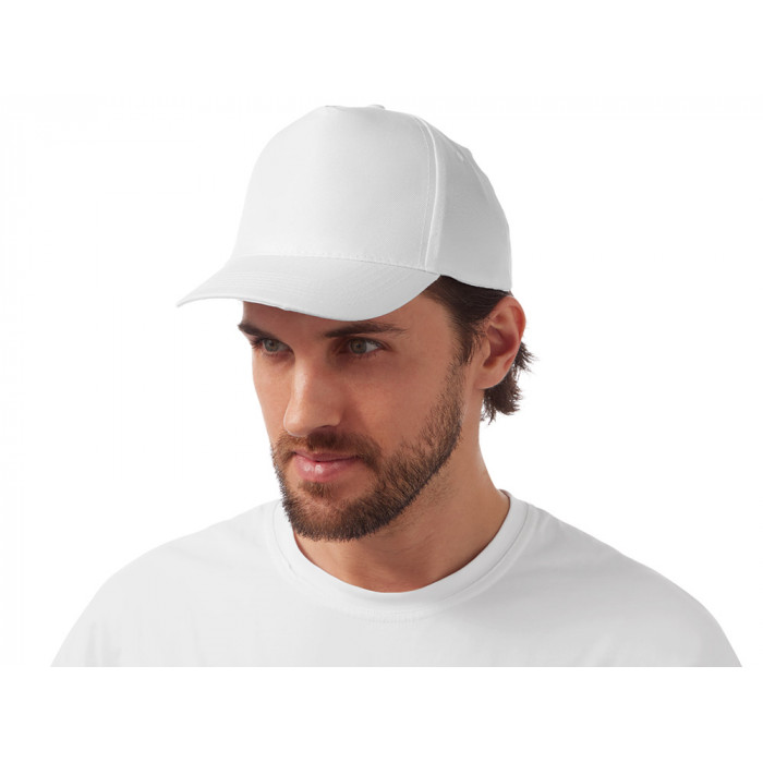 Бейсболка Poly 5-ти панельная 120 гр, белый (P)