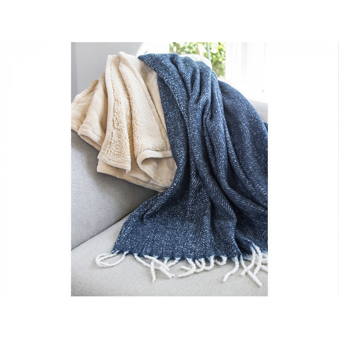 Долли плед из переработанного материала GRS, бежевый