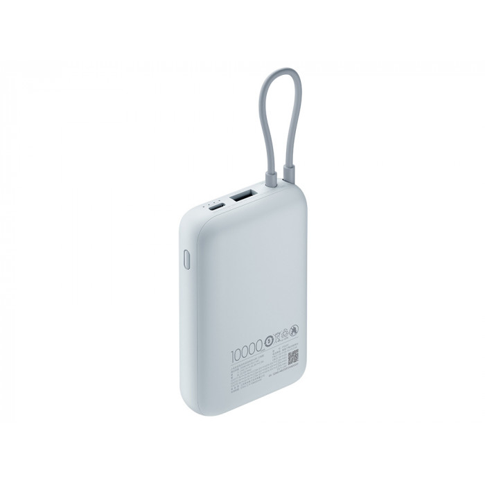 Внешний аккумулятор со встроенным кабелем Mi Power Bank 10000mAh (Integrated Cable) Ice Blue GL