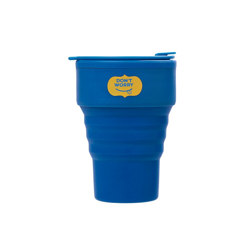 Силиконовый складной стакан GoCup, синий индиго, тампопечать