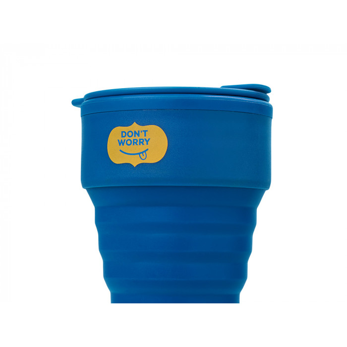 Силиконовый складной стакан GoCup, синий индиго, тампопечать