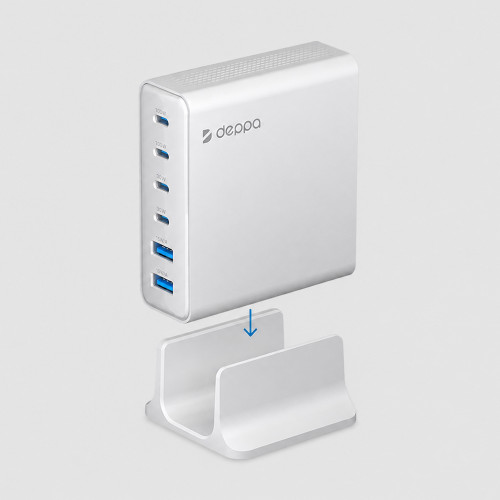 Зарядная станция 4xUSB Type-C, 2xUSB, PD, QC, 160Вт, белый, Deppa Зарядная станция 4xUSB Type-C, 2xUSB, PD, QC, 160Вт, белый, Deppa