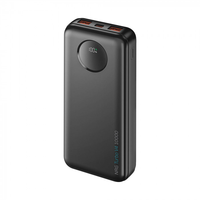 Внешний АКБ NRG Turbo V4 10000 мА-ч, дисплей, черный, Deppa