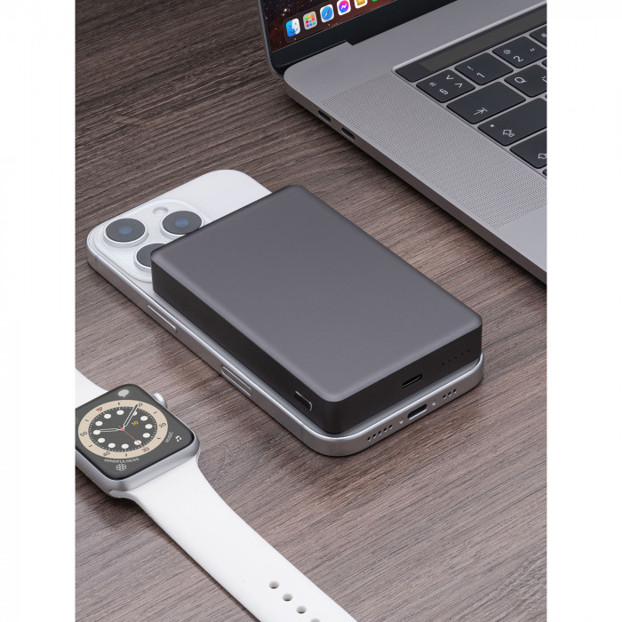 Внешний АКБ NRG Watch 10000 мА-ч, 15Вт, MageSafe, серый, Deppa