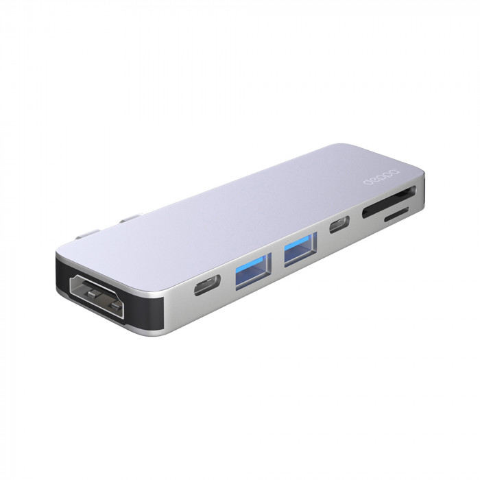 USB-C адаптер для MacBook 7-в-1, серебро, Deppa