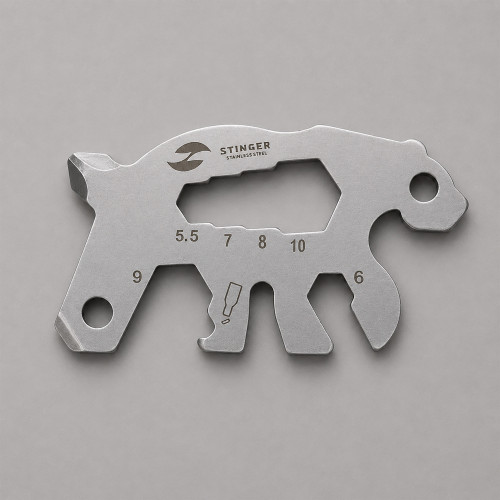 Мини-мультитул карманный Stinger, 55 x 35 мм, 5 функций, медведь, нержавеющая сталь, серебристый, в блистере Мини-мультитул карманный Stinger, 55 x 35 мм, 5 функций, медведь, нержавеющая сталь, серебристый, в блистере