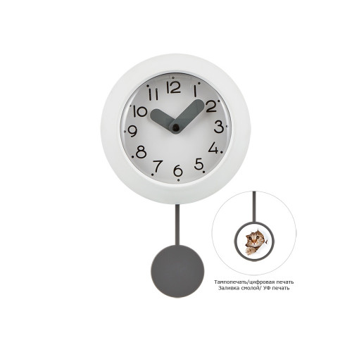 Настенные часы с маятником Pendulum, белый Настенные часы с маятником Pendulum, белый