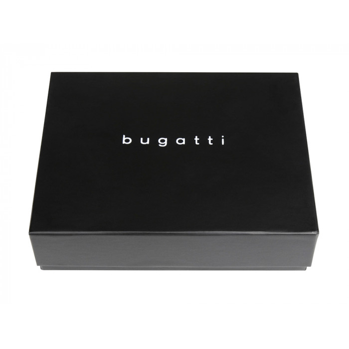 Зажим для денег BUGATTI КОМЕТА | COMET, с защитой данных RFID, черный, натуральная воловья кожа, 11х0,5х8,5 см