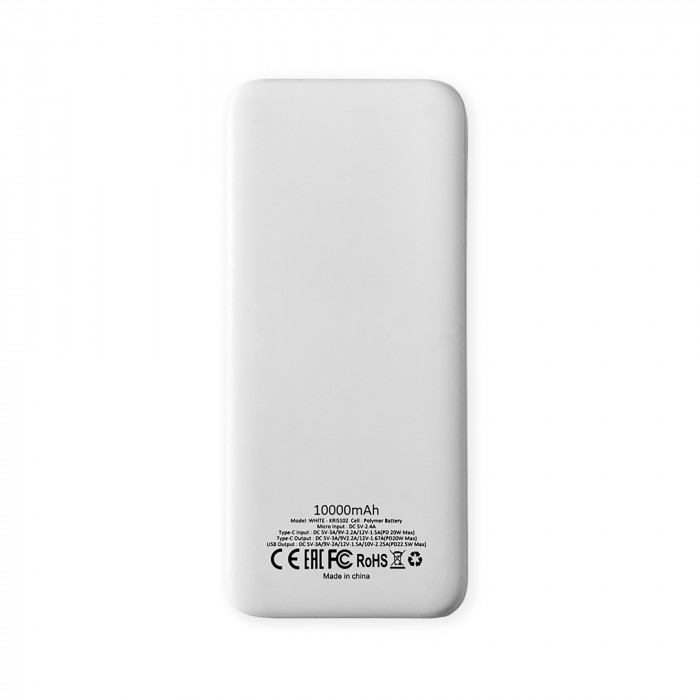 Внешний аккумулятор Kris soft touch, 10000mAh (Белый)