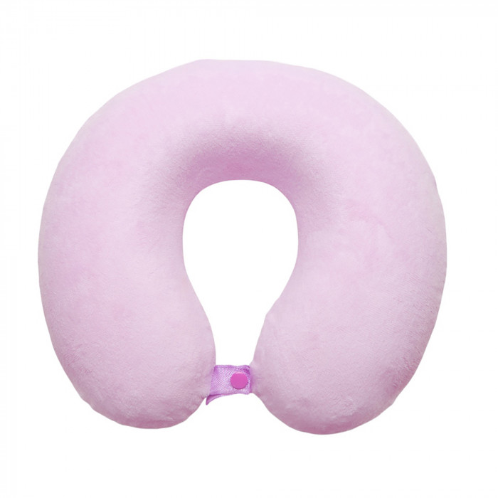 Подушка Basic из микрофибры с эффектом памяти U-shape, розовый