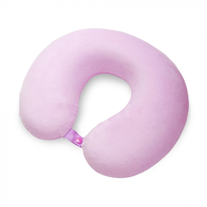 Подушка Basic из микрофибры с эффектом памяти U-shape, розовый