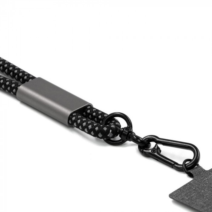 Шнурок-держатель для телефона с зарядным кабелем USB-C на USB-C/Lightning Lany Eco Charge, серый