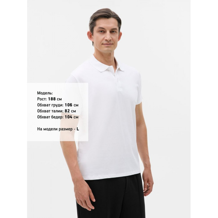 Рубашка поло мужская Prescott men 170 белая, размер M