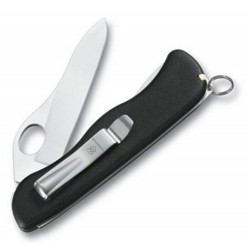 Солдатский нож с фиксатором лезвия Sentinel One Hand Clip, черный Солдатский нож с фиксатором лезвия Sentinel One Hand Clip, черный
