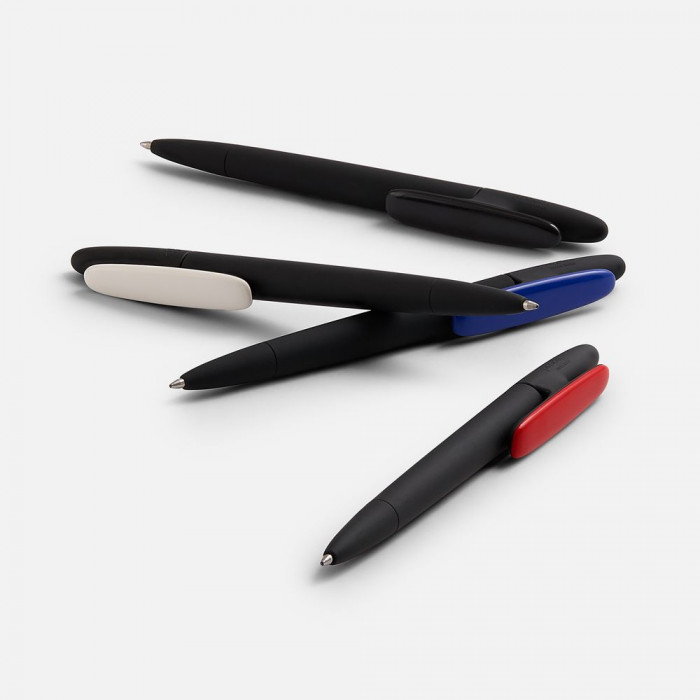 Ручка шариковая Prodir DS5 TRR-P Soft Touch, черная с белым