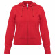 Толстовка женская Hooded Full Zip красная, размер XXL