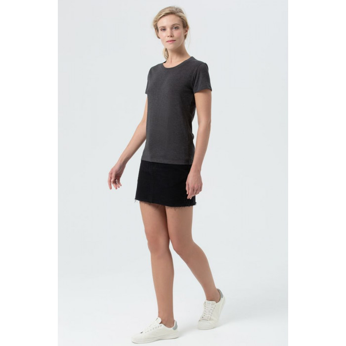Футболка женская Regent Fit Women черный меланж, размер M