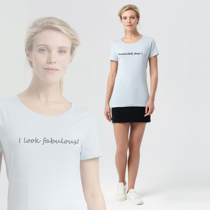 Футболка женская I Look Fabulous, голубая, размер M