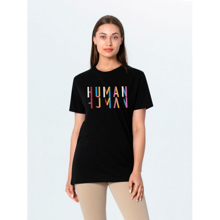 Футболка Human, черная, размер S