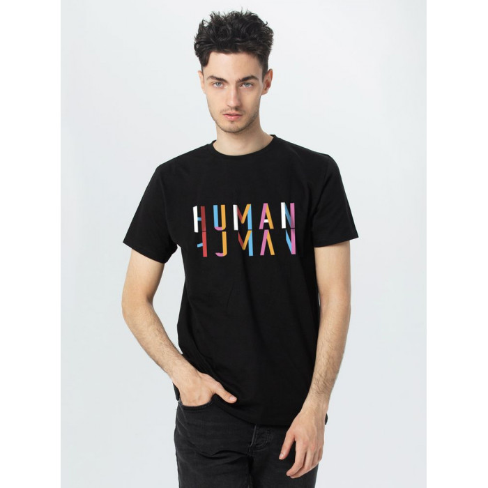 Футболка Human, черная, размер S