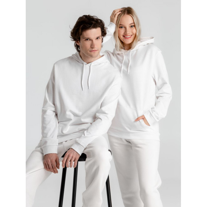 Толстовка с капюшоном унисекс Hoodie, белая, размер 4XL