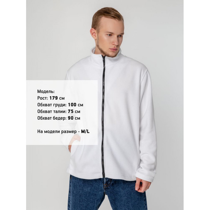 Куртка флисовая унисекс Manakin, белая, размер XS/S