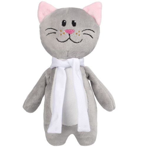 Мягкая игрушка Beastie Toys, котик с белым шарфом Мягкая игрушка Beastie Toys, котик с белым шарфом