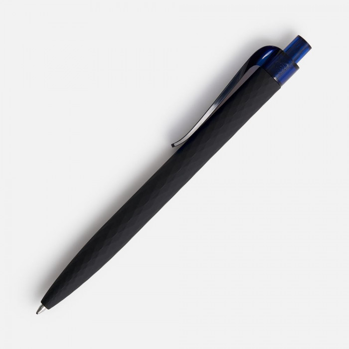 Ручка шариковая Prodir QS01 PRT-T Soft Touch, черная с синим