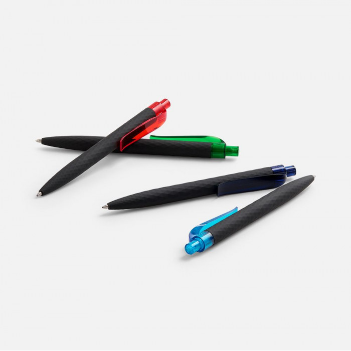 Ручка шариковая Prodir QS01 PRT-T Soft Touch, черная с синим