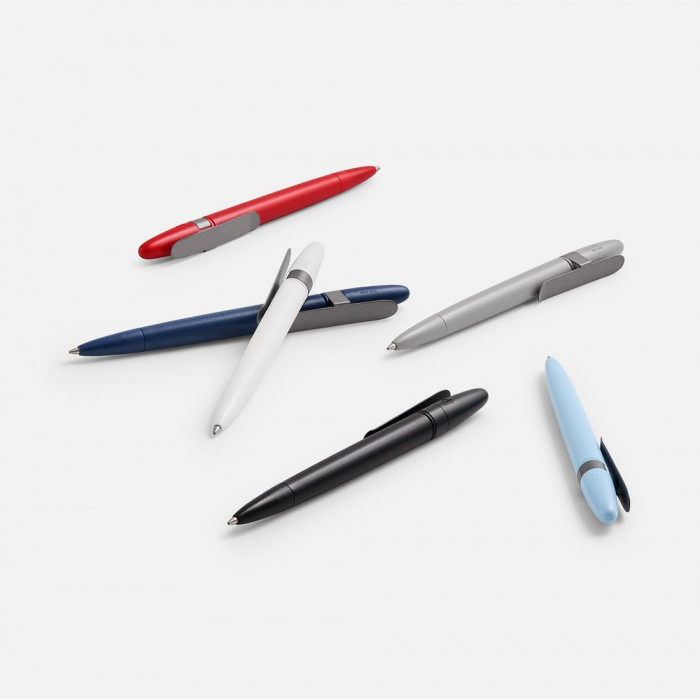 Ручка шариковая Prodir DS5 TSM Metal Clip, голубая с серым