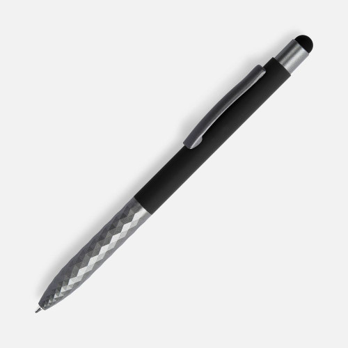 Ручка шариковая Digit Soft Touch со стилусом, черная Ручка шариковая Digit Soft Touch со стилусом, черная