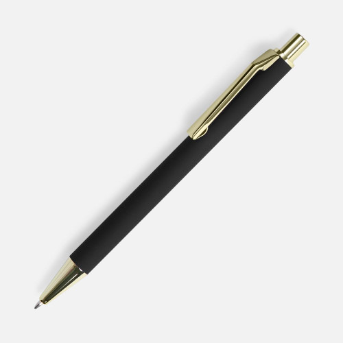 Ручка шариковая Lobby Soft Touch Gold, черная Ручка шариковая Lobby Soft Touch Gold, черная