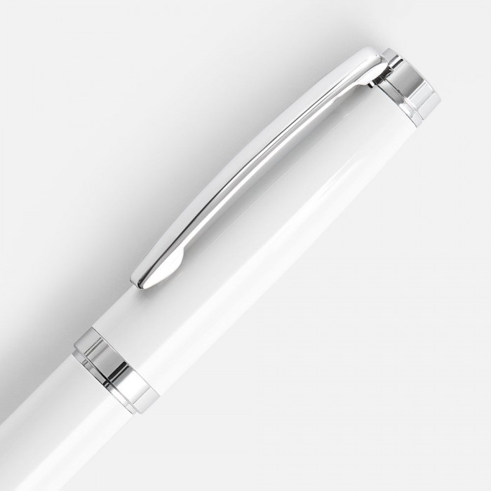 Ручка шариковая Letra Chrome, глянцевая, белая