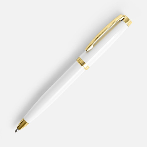 Ручка шариковая Letra Gold, глянцевая, белая Ручка шариковая Letra Gold, глянцевая, белая