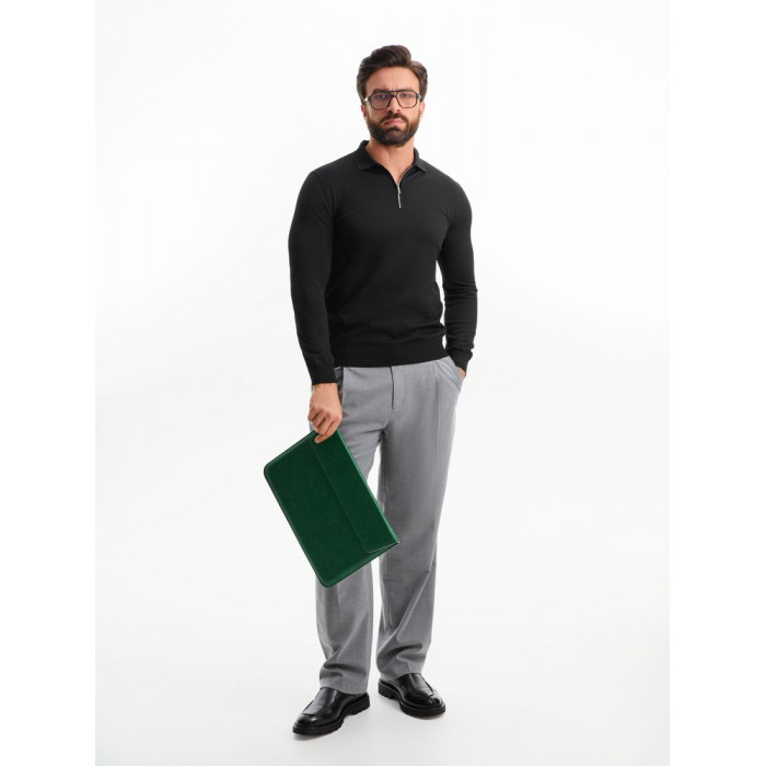 Рубашка поло мужская с длинным рукавом Terrazzo, черная, размер 2XL/3XL
