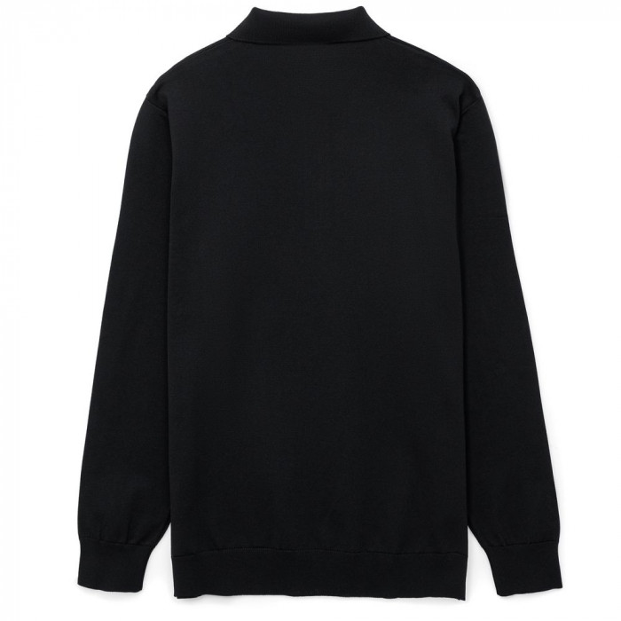 Рубашка поло мужская с длинным рукавом Terrazzo, черная, размер 2XL/3XL