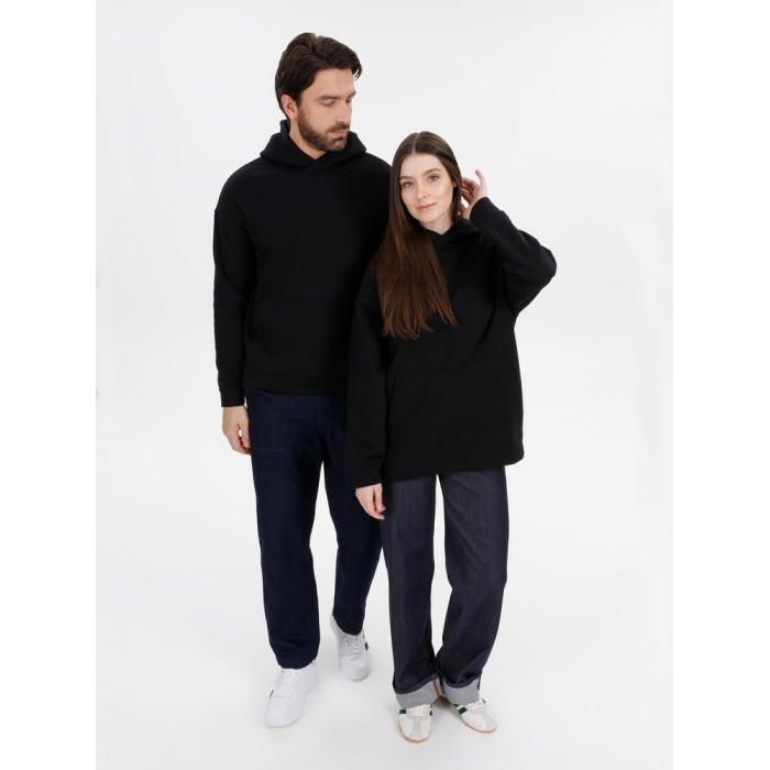 Худи оверсайз унисекс Snuggie, черное, размер XS/S