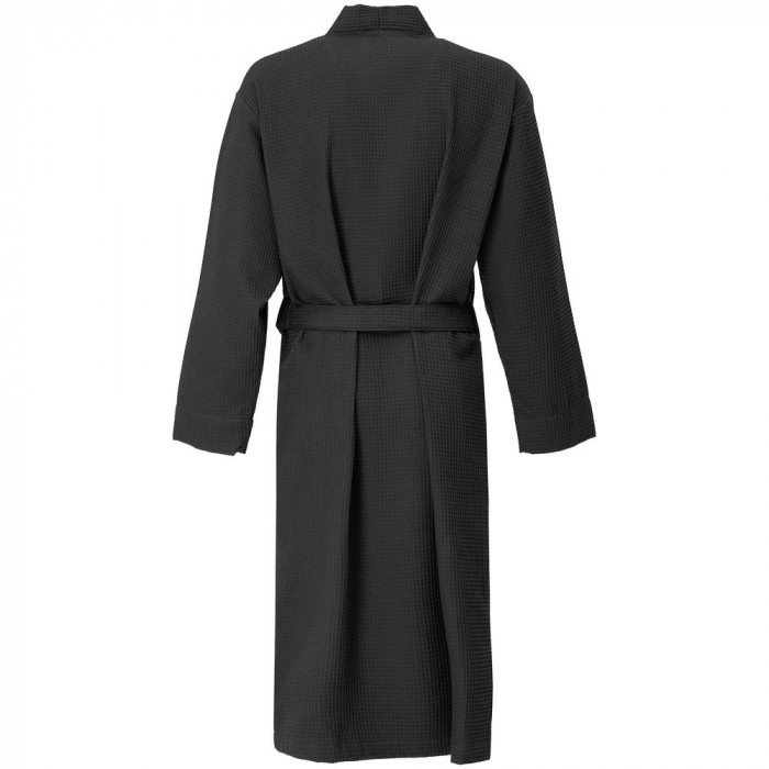 Халат вафельный Kimono, черный, размер M/L