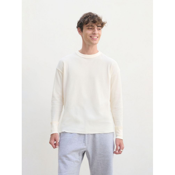 Футболка с длинным рукавом Thermal T, бежевая (неокрашенная), размер S