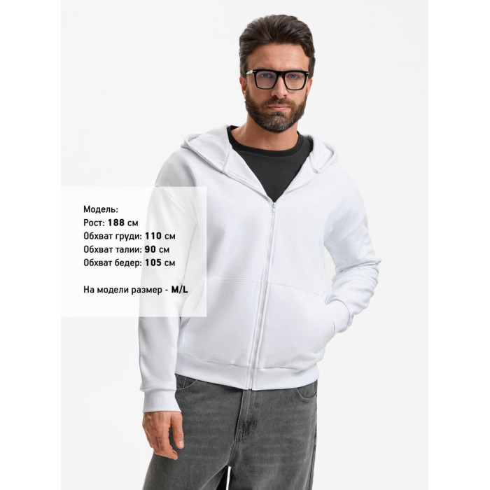 Толстовка унисекс оверсайз Sartoro, белая, размер XL/XXL