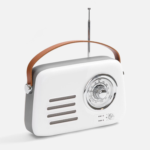 Bluetooth-колонка с радио Retronica, белая Bluetooth-колонка с радио Retronica, белая