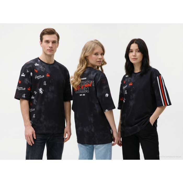 Футболка мужская оверсайз Originelli Terry с полной запечаткой на заказ, размер XXL