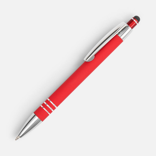 Ручка шариковая Sansen Soft Touch со стилусом, красная Ручка шариковая Sansen Soft Touch со стилусом, красная