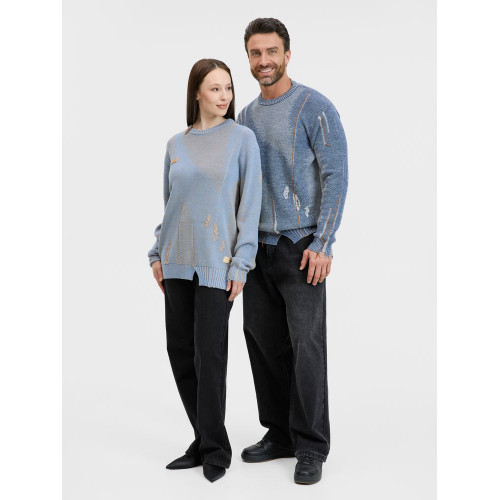 Джемпер Denim свободного силуэта на заказ, полушерсть, размер XS Джемпер Denim свободного силуэта на заказ, полушерсть, размер XS