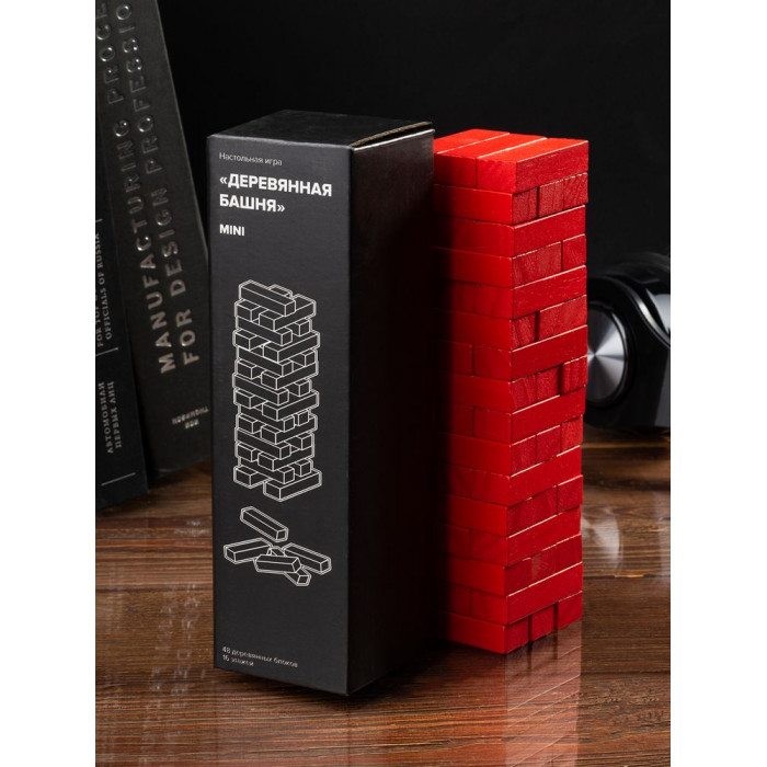 Игра «Деревянная башня мини», красная